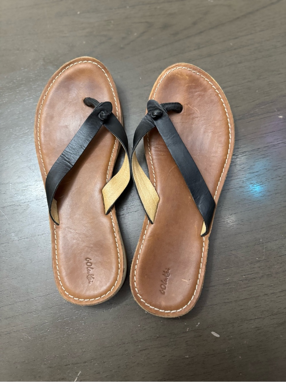 OluKai Black. Nohie Flip Flop size w 8 - Picture 10 of 13